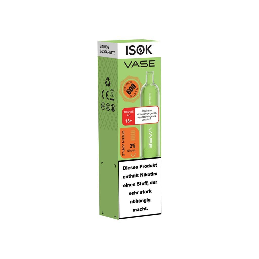 ISOK VASE | GREEN APPLE | 600 RAUCHZÜGE | 20 mg/ml Nikotin