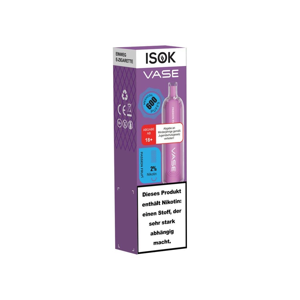 ISOK VASE | PASSION FRUIT | 600 RAUCHZÜGE | 20 mg/ml Nikotin